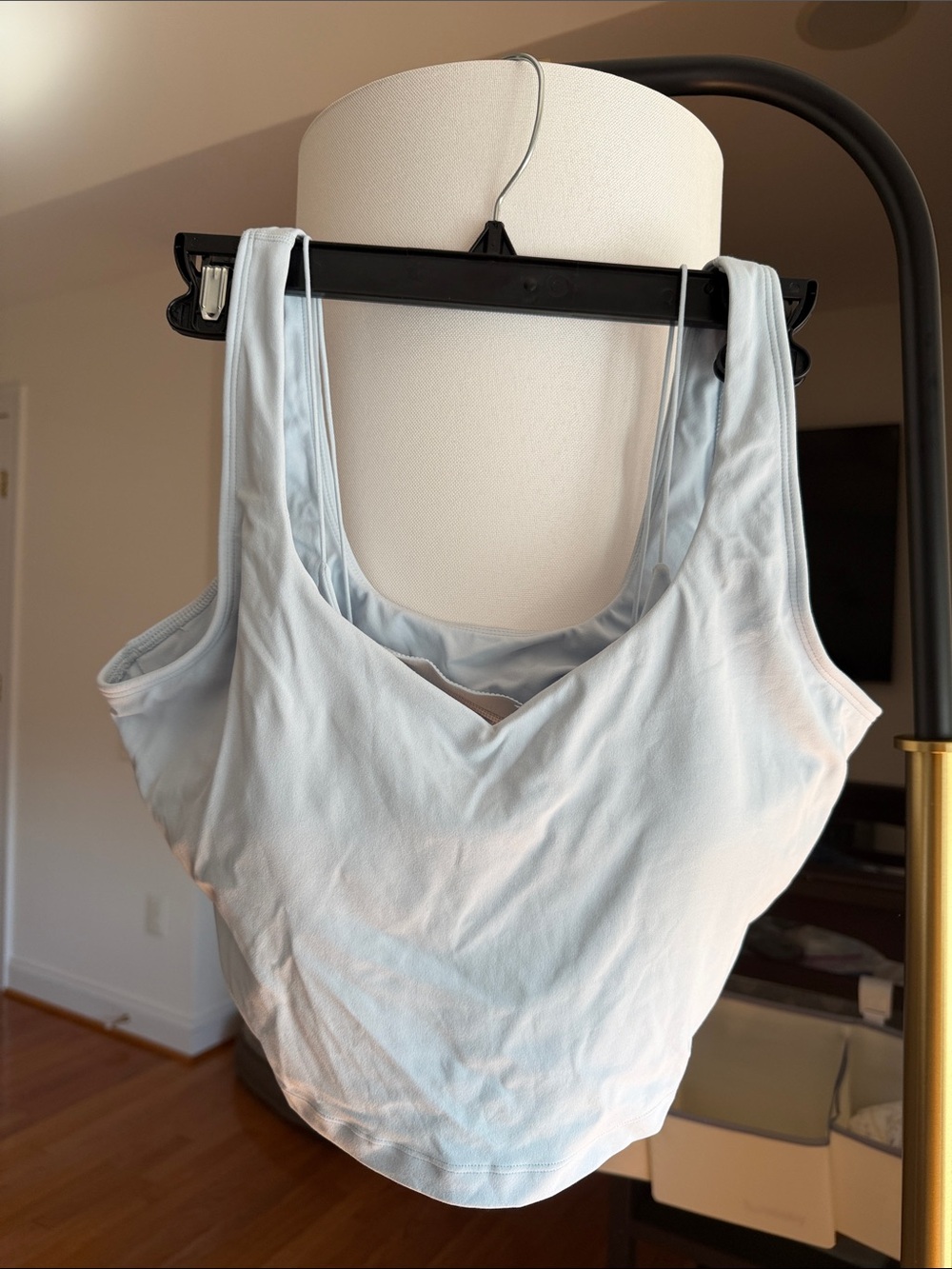 Light Blue Nursing Tank Top Scoop Neck